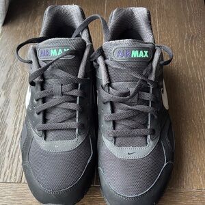 Nike Air Max Black, Purple, and Turquoise Sneakers